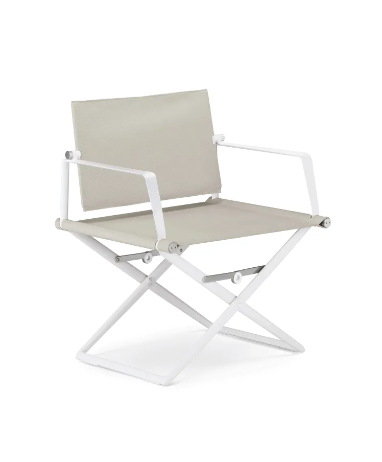 Gartenstuhl Klappstuhl DEDON SEAX Loungesessel, Rahmen wei� Armlehne wei�